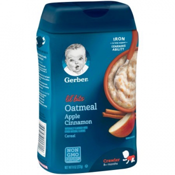 Gerber Lil' Bits Oatmeal Apple Cinnamon Baby Cereal ca. 226g (8oz)