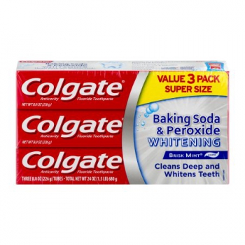 Colgate Baking Soda & Peroxide Whitening Brisk Mint Toothpaste 3er-Pack ca. 226g (8oz)