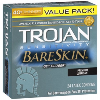 Trojan Sensitivity Bareskin Lubricated Latex Condoms