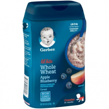 Gerber Lil' Bits Whole Wheat Apple Blueberry Baby Cereal ca. 226g (8oz)