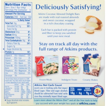 Atkins Coconut Almond Delight Bar ca. 220g (7.75oz)