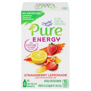 Crystal Light Pure On The Go Strawberry Lemonade Energy 6ct