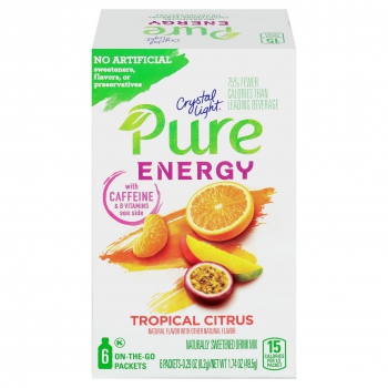 Crystal Light Pure On The Go Tropical Citrus Energy 6ct