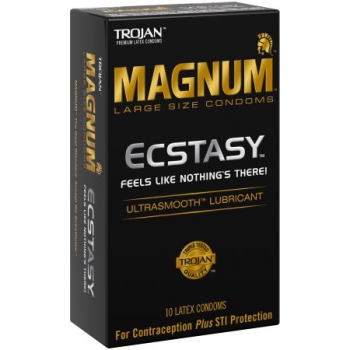 Trojan Magnum Ecstacy Large Size Lubricated Latex Condoms
