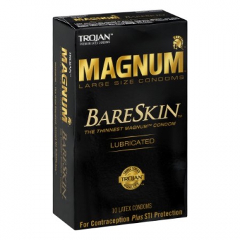 Trojan Magnum Bareskin Large Size Lubricated Latex Condoms