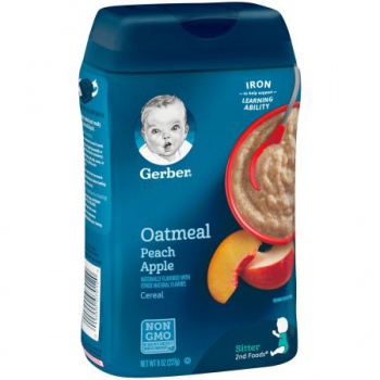 Gerber Oatmeal and Peach Apple Baby Cereal ca. 226g (8oz)