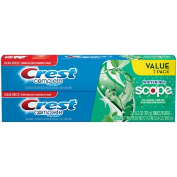 Crest Complete Multi-Benefit Whitening + Scope Fluoride Toothpaste 2er-Pack ca. 351g (12.4oz)