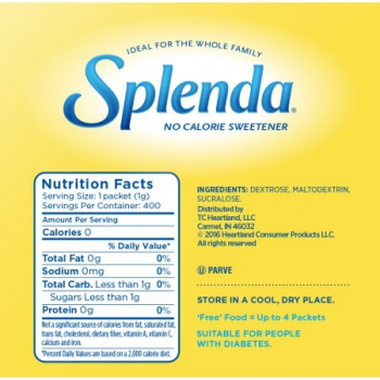 Splenda No Calorie Sweetener Packets 400 Count