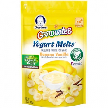 Gerber Graduates Yogurt Melts Freeze-Dried Yogurt & Fruit Snacks, Banana Vanilla ca. 28g (1oz)