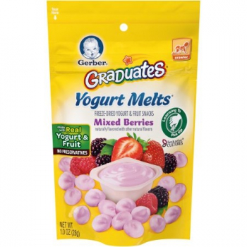 Gerber Graduates Yogurt Melts Freeze-Dried Yogurt & Fruit Snacks, Mixed Berries ca. 28g (1oz)