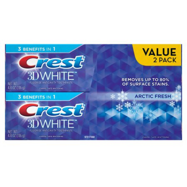 Crest 3D White Arctic Fresh Icy Cool Mint Flavor Whitening Toothpaste 2er-Pack ca. 272g (9.6oz)