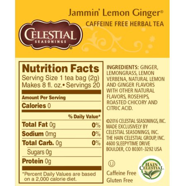Celestial Seasonings Jammin' Lemon Ginger Tea ca. 45g (1.6oz)