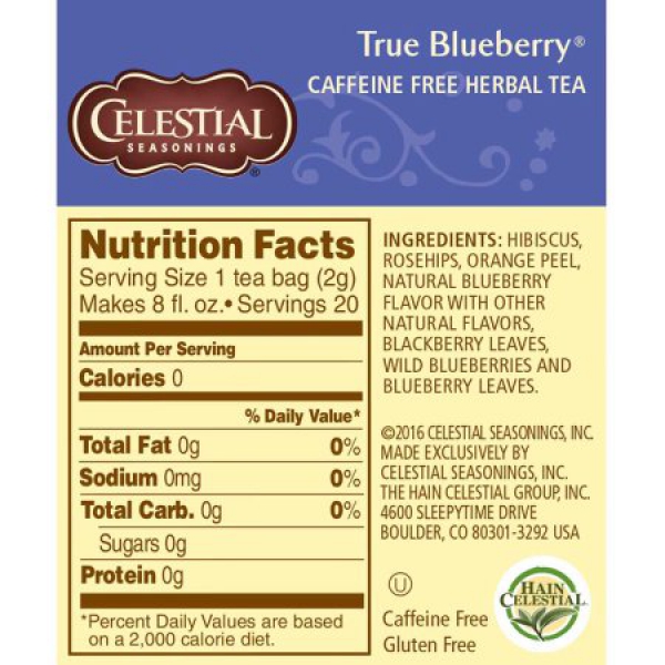 Celestial Seasonings True Blueberry Tea ca. 45g (1.58oz)