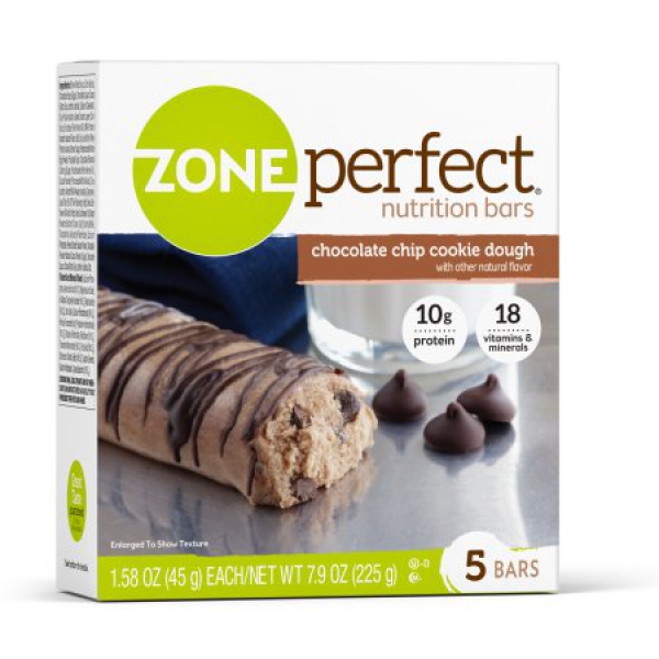 ZonePerfect Nutrition Bar, 10 Grams of Protein, Chocolate Chip Cookie Dough 225g (7.9oz)