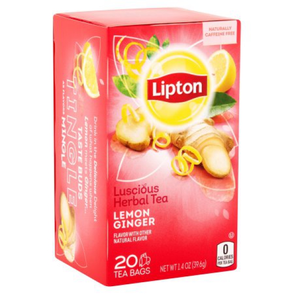 Lipton Lemon Ginger Herbal Tea Black Tea ca. 40g (1.4oz)