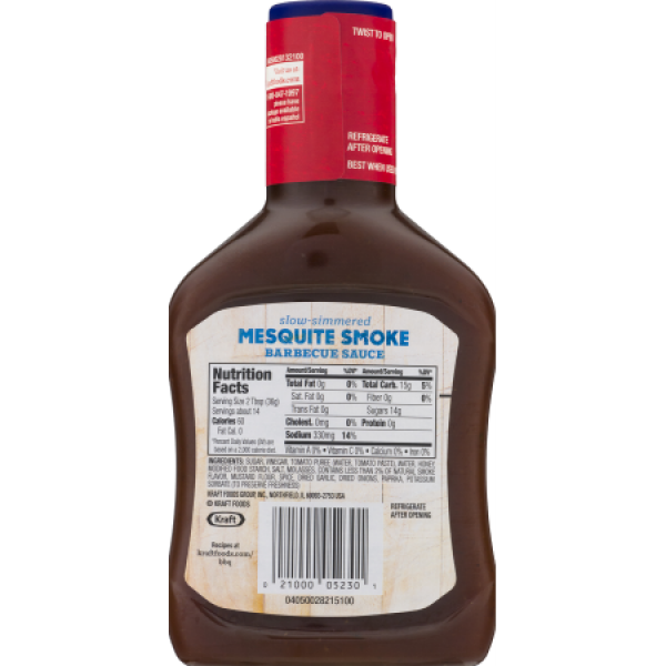 Kraft Mesquite Smoke Barbecue Sauce ca. 510g (18oz)