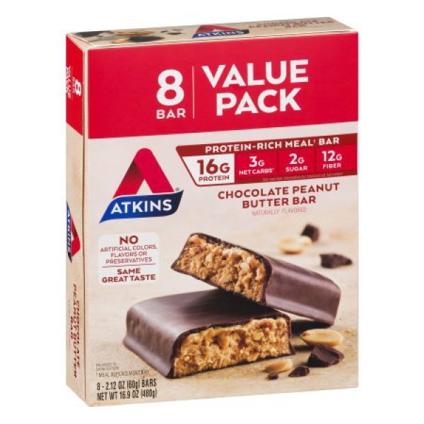 Atkins Chocolate Peanut Butter Bar ca. 480g (16.9oz)