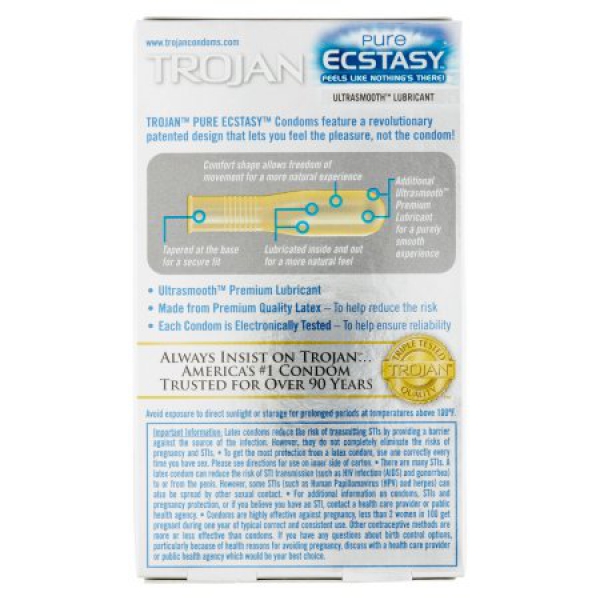 Trojan Pure Ecstacy Ultra Smooth Lubricated Latex Condoms