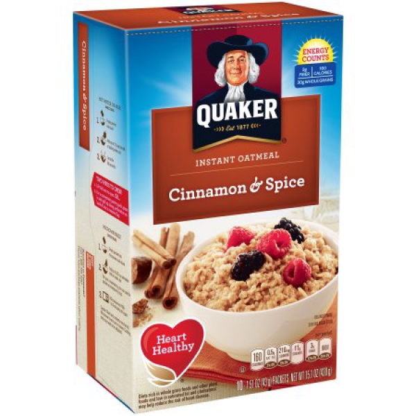 Quaker Instant Oatmeal Cinnamon & Spice ca. 428g (15oz)