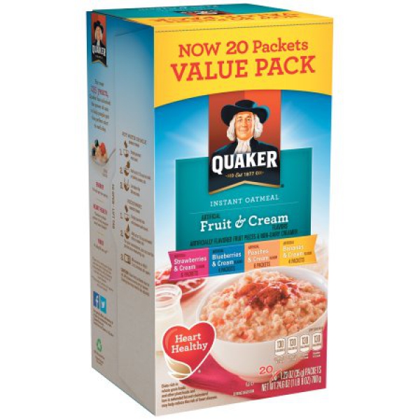 Quaker Instant Oatmeal Fruit & Cream ca. 700g (24.7oz)