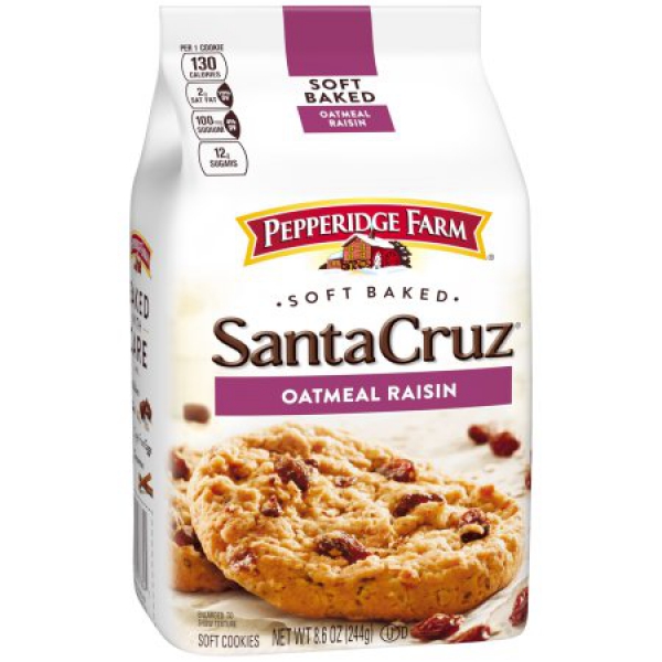 Pepperidge Farm Santa Cruz Soft Baked Oatmeal Raisin Soft Cookies ca. 243g (8.57oz)