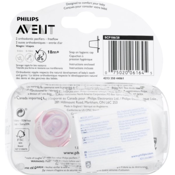 Philips Avent Orthodontic Pacifiers Freeflow