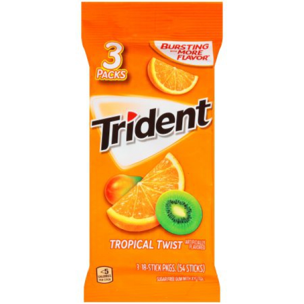 Trident Tropical Twist Sugar Free Gum ca. 100g (3.5oz)