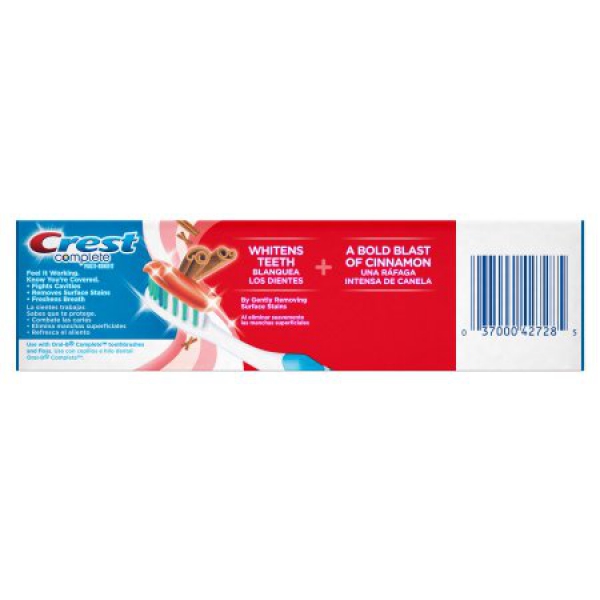 Crest Complete Whitening Expressions Cinnamon Rush Flavor Toothpaste