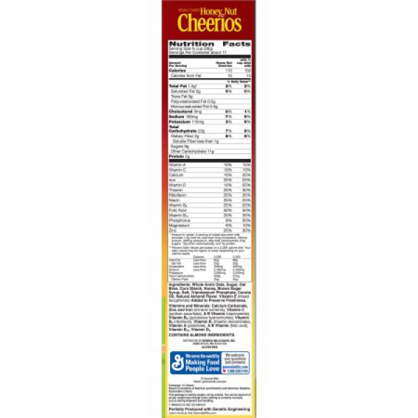 General Mills Honey Nut Cheerios Gluten Free Cereal ca. 306g (10.8oz)