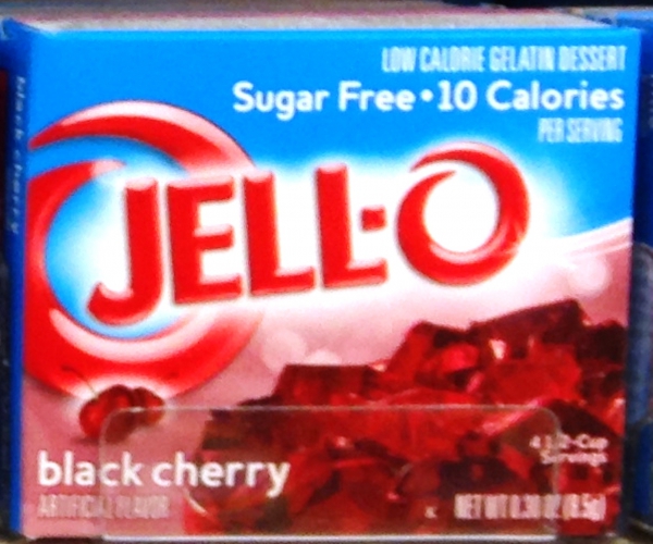 JELL-O Instant Black Cherry  Sugar Free und 10 Kalorien je Portion 8,5 g