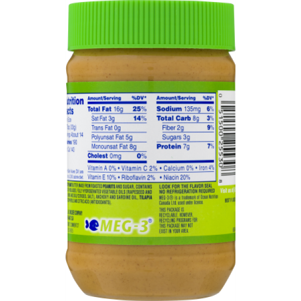 Jif Omega-3 Creamy Peanut Butter ca. 450g (15.8oz)