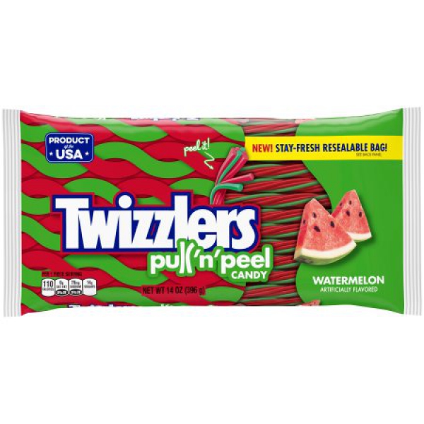 TWIZZLERS PULL 'N' PEEL Watermelon Candy ca. 396g (14oz)